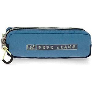 Pepe Jeans Duncan pennenetui, blauw, 22 x 7 x 3 cm, polyester