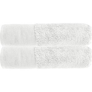 Allure Bamboe badhanddoeken, set van 2, 70 x 130 cm, hypo-allergeen, antibacterieel voor badkamer (wit)