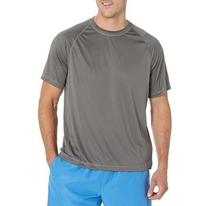 Amazon Essentials Men's Sneldrogend zwemshirt met korte mouwen (UPF 50), Houtskool, XL