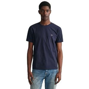 GANT Heren Slim Shield Ss T-shirt Smalle pasvorm, evening blue, XXL