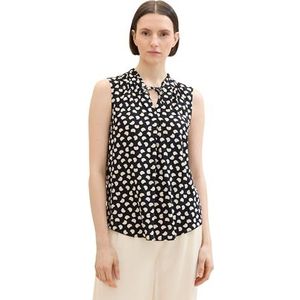 TOM TAILOR Damesblouse, 36377 - Navy Halfmaan Dot Design, 32