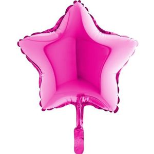 Verpakking met 10 ballonnen Star Shape Foil Balloon Mylar (23 cm, 9 inch), fuchsia