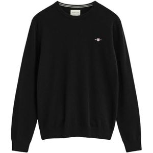 GANT - Superfine Lambswool C-Neck - Trui - Zwart - Wol 100%