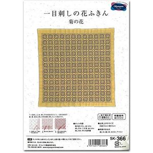 Olympus Thread Hitomezashi Sashiko borduurpakket Hana Fukin Chrysanthemum stof bedrukt