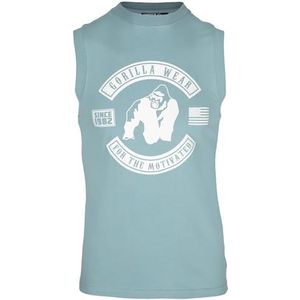 GORILLA WEAR Tulsa Tank Top Wit, Blauw, 3XL