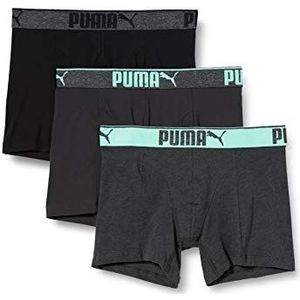 Puma Lifestyle Sueded Cotton Boxer 3P Box Boxer, 3 stuks, voor heren - groen - Small