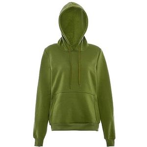 Hoona Modieuze trui hoodie voor dames polyester militair maat XS, Militair, XS