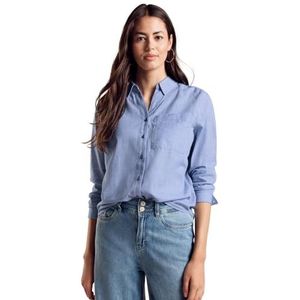 STREET ONE Chambray-blouse, Marina Blue., 46