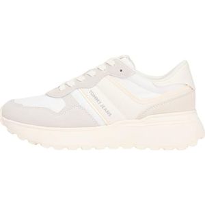 Tommy Jeans Dames TJW Cleated Runner Suede Mix EN0EN02921 Low Top, grijs (Stratus Grey), 6 UK, Grijs Stratus Grijs, 39 EU