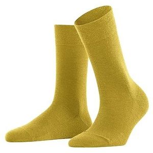 FALKE Dames Sensitive Berlin duurzame katoenen scheerwol met comfortabele band voor diabetici, damessokken, ademend, breed 1 paar sokken, geel (Mimosa 1265), 39-42