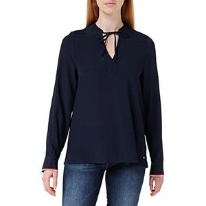 Tommy Hilfiger Vis Crepe Global STP Blouse Blouse voor dames, blauw (Desert Sky), 36 NL