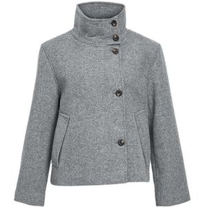 Object - Objriki Re Short Jacket Noos - Tussenjas - Grijs - Knoopsluiting - Brede Mouwen