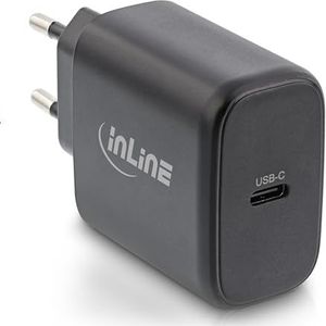 InLine® USB PD voeding, GaN oplader, enkele USB-C, Power Delivery, 65W, zwart