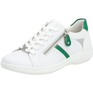 Remonte D1E01 Sneakers voor dames, wit/smaragd/zilver/wit/80, 43 EU, wit smaragd zilver wit 80, 43 EU