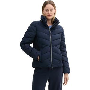 TOM TAILOR Dames puffer winterjas met kunstbont aan de kraag, 10668 - Sky Captain Blue, XL