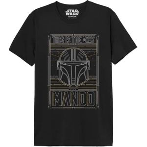 Star Wars Mandalorian - This is the Way Mando MESWMANTS185 T-shirt voor heren, zwart, maat M, Zwart, M