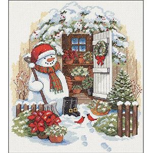 Dimensions Garden Shed Snowman, getelde kruisstickset, verschillende kleuren, 12 x 14 (30 x 36 cm)