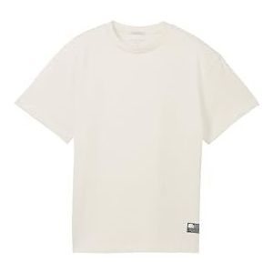 TOM TAILOR Oversized basic T-shirt met ronde hals voor jongens en kinderen, 32257 - Grijs Wit, 128