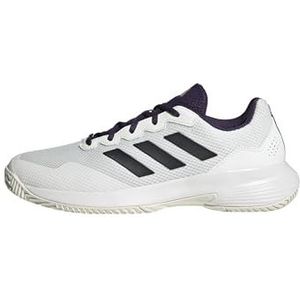 adidas Heren Gamecourt 2.0 Tennis Shoes, core white/core black/aurora plum, 38 EU