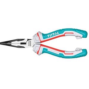Total Tools – versterkte platte mondtang | 160 mm | ideaal voor het vasthouden, buigen en snijden | valbescherming | gemaakt van chroom-vanadium | handvat van 3 vezels