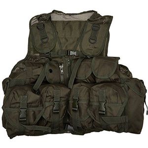 Army Military Combat Tactical Assault Vest 9 Zakken Airsoft Webbing Olive Green