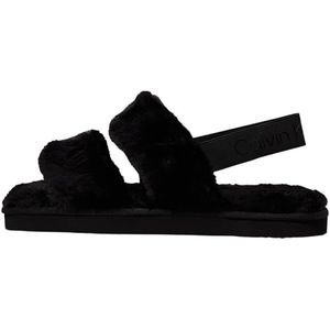 Calvin Klein Jeans Dames huis klittenband in bont YW0YW01595 huis schoenen, zwart (Triple Black), 5 UK, Zwart, 38 EU