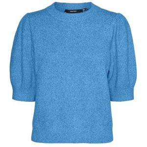 VMDOFFY GA NOOS 2/4 O-Neck Pullover, Azure Blue/Detail: melange, M