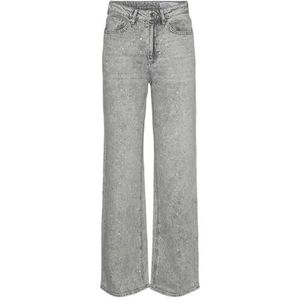 VERO MODA VMTESSA HR Wide Jeans RHINES RA207 GA, Medium Grey Denim/Detail: strassteentjes, 25W x 32L