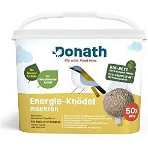 Donath Energiebol Insecten, in een bio-netje - mezenbol in een bio-netje - 100g per bol - de bol voor fijnproevers - waardevol vogelvoer voor alle seizoenen - geproduceerd in Zuid-Duitsland