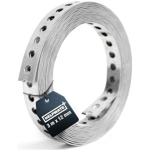 HELPMATE - Gatband - Verzinkt Staal - 3,0 m Lang - Breedte 12 mm - Materiaaldikte 0,8 mm