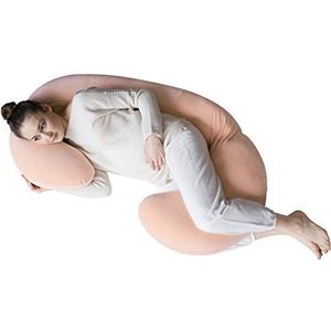 Motherhood Sleepy-C Premium borstvoedings- en steunkussen van katoenvelours, Öko-Tex Standard 100, abrikoos