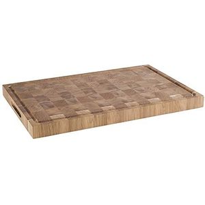 APS snijplank - kaasplank van geolied eikenhout, B x D x H: 58 x 37,5 x 4,5 cm, houten plank met sapgroef, met anti-slipvoetjes en verzonken handgrepen