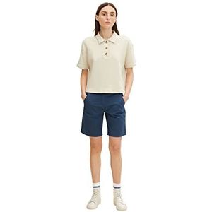 TOM TAILOR Dames Chino bermuda shorts met riem 1031285, 11758 - Midnight Sail, 32