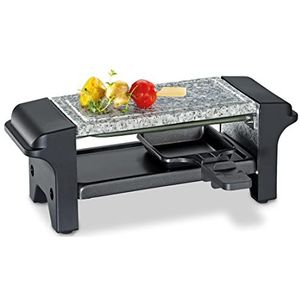 Küchenprofi Raclette Twin Raclette met steenplaat, raclette voor twee met grillplaat van steen, tafelgrill voor 2 personen, 2 gecoate pannetjes, mini-raclette voor 2 personen, raclette grill