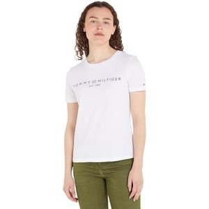 Tommy Hilfiger S/S gebreide tops voor dames, Th Optic Wit, 3XL/stor/tall
