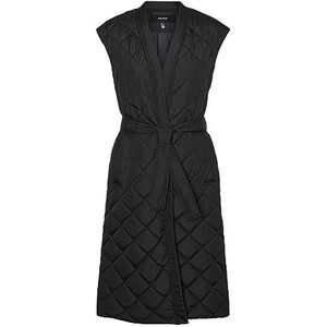 VERO MODA Dames VMDULL Long Waistcoat LCS vest, zwart, M, zwart, M