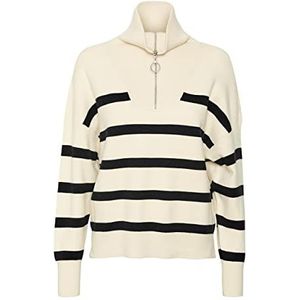 VERO MODA PETITE Dames Vmsaba Stripe Ls Highneck Blouse G Ptt gebreide trui, Berch/Stripes: zwart, S