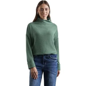 Street One Damesshirt met geribbelde structuur, Sunlit Green Mel., 34