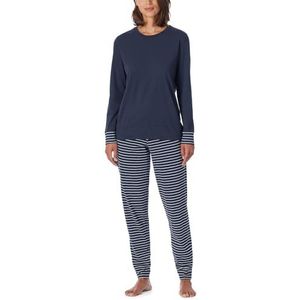 Schiesser Uncover Nightwear pyjamaset voor dames, donkerblauw-gem._181753, 40