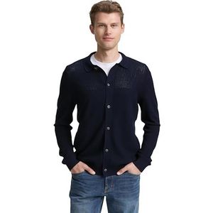 TOM TAILOR - Gebreid Vest - Navy - Lange Mouw - Normale Pasvorm