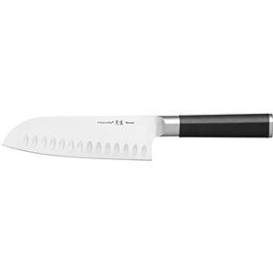 Fiskars Santoku-mes met ribbels, Sensei, totale lengte: 29,5 cm, roestvrij staal met hoog koolstof gehalte/kunststof, 1024271