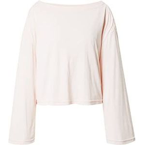 Urban Classics Dames Korte Modal Bateau Halslijn T-shirt met lange mouwen, roze, 3XL, roze, 3XL