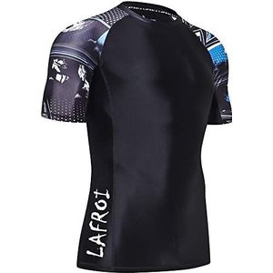 LAFROI Heren korte mouw UPF 50+ Baselayer Skins Compressie Rash Guard Gaze Size MD