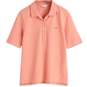 GANT Slim Shield Ss Pique poloshirt voor dames, Peachy Pink, M