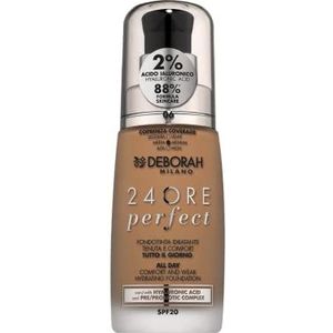 Deborah Milano Vloeibare make-up, 24 uur perfect, hydraterend, SPF 20, N.6 Caramel, 30,0 ml, 1