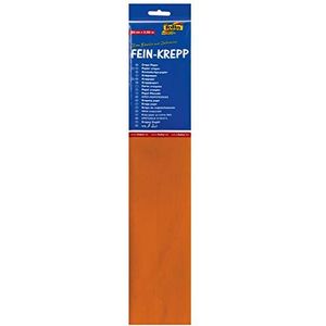 folia 822109-10 Crêpepapier, 10 lagen in felrood oranje, per laag ca. 50 x 250 cm, 32 g/m², zeer elastisch en dun papier, met een ongelijk en ruw oppervlak