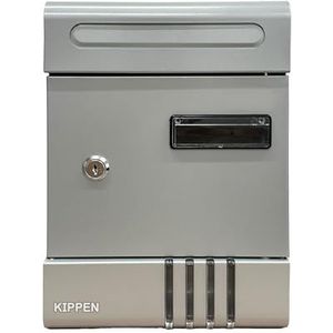 Kippen 10006LS brievenbus, model ""House"", kleur: zilver, afmetingen: 290 x 200 x 65 mm.