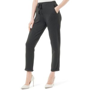 Mavi Knit Pants; wit gestreept, zwart, M