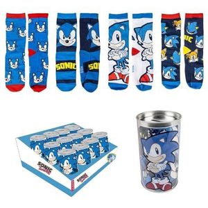 Sonic the Hedgehog - Sokken in Spaarpot - 4 Paar Sokken - Jongens en Meisjes