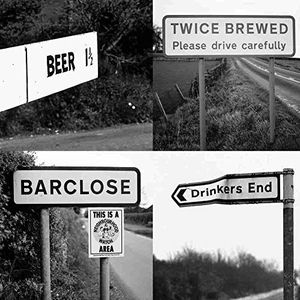 Lesser Spotted Britain Bier/Gebrouwen/Barclose/Drinkers Road Sign Wenskaart